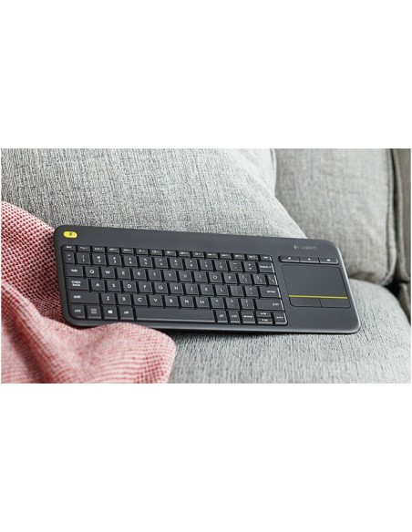 Logitech K400 Plus teclado RF inalámbrico QWERTY Holandés Negro