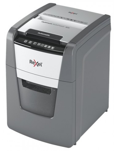 Rexel AutoFeed+ 90X triturador de papel Corte cruzado 55 dB Negro, Gris