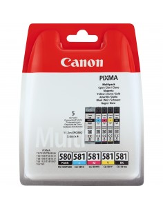 Canon PGI-580 CL-581 cartucho de tinta 5 pieza(s) Original Rendimiento estándar Negro, Cian, Magenta, Amarillo
