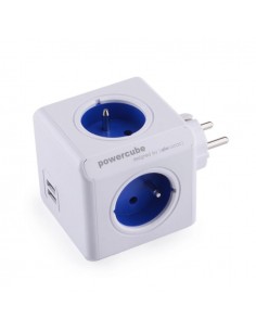 Allocacoc PowerCube Original USB (E) base múltiple 4 salidas AC Azul, Blanco