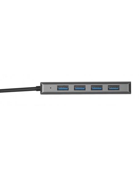 Trust Halyx Aluminium 4-Port USB 3.2 Hub USB 3.2 Gen 1 (3.1 Gen 1) Micro-B Gris