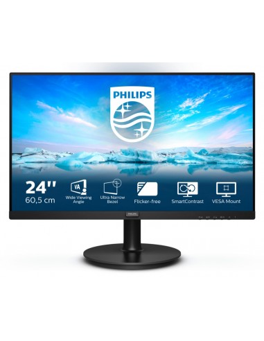 Philips V Line 241V8LA 00 LED display 60,5 cm (23.8") 1920 x 1080 Pixeles Full HD Negro