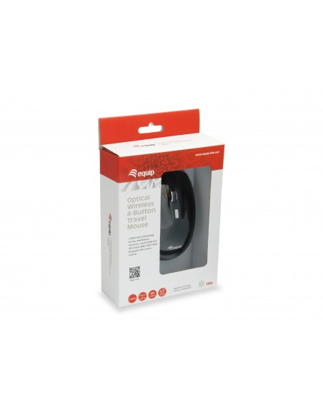 Equip 245104 ratón Ambidextro RF inalámbrico Óptico 1600 DPI