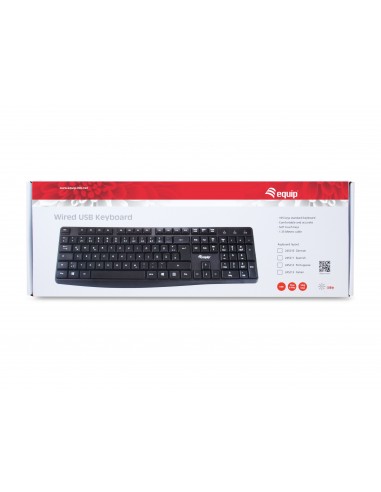 Equip 245211 teclado USB QWERTY Español Negro