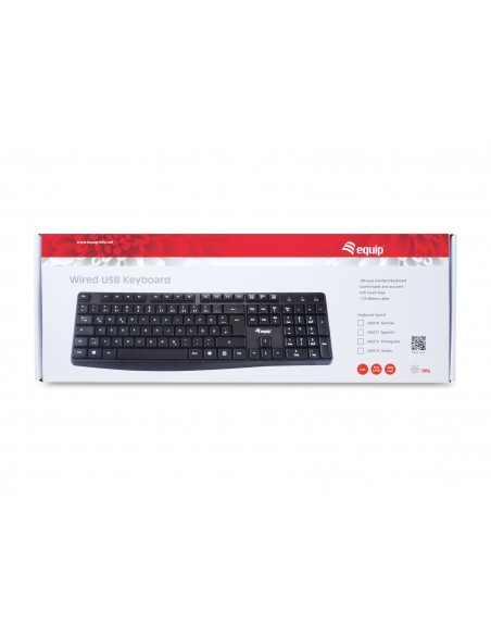 Equip 245210 teclado USB QWERTZ Alemán Negro
