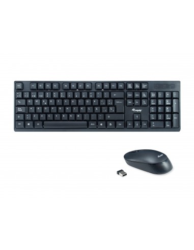 Equip 245221 teclado Ratón incluido RF inalámbrico QWERTY Español Negro