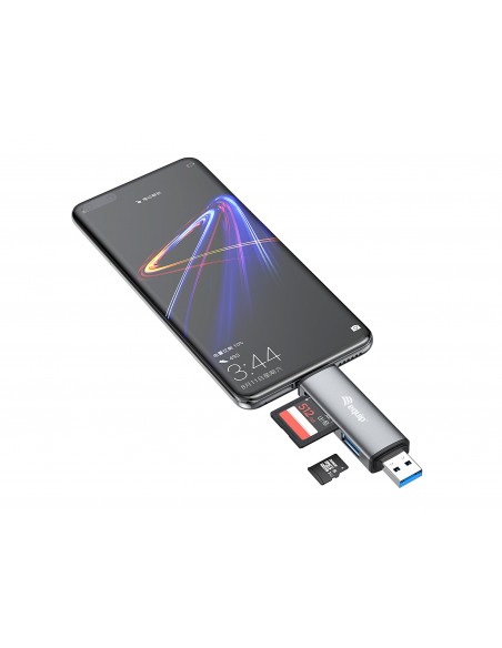 Equip 245460 lector de tarjeta USB 3.2 Gen 1 (3.1 Gen 1) Type-A Type-C Gris