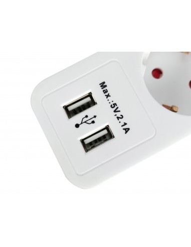 Equip 245554 base múltiple 1,8 m 5 salidas AC Interior Blanco