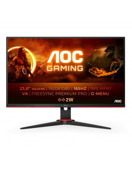 AOC 24G2SAE BK pantalla para PC 60,5 cm (23.8") 1920 x 1080 Pixeles Full HD Negro, Rojo