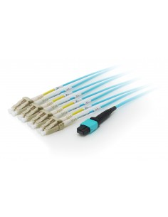 Equip 25556307 cable de fibra optica 3 m MTP 4x LC OM4 Cian