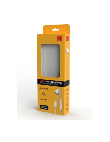 Kodak 30425736 auricular y casco Auriculares Alámbrico Dentro de oído Llamadas Música Blanco