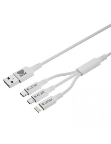 Kodak 30425835 cable USB 1 m USB A USB C Micro-USB B Lightning Blanco