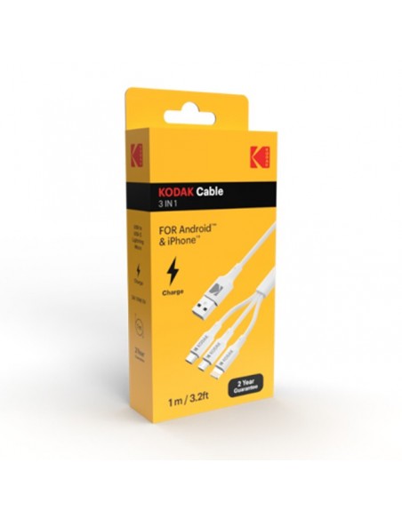 Kodak 30425835 cable USB 1 m USB A USB C Micro-USB B Lightning Blanco
