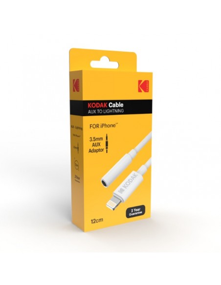 Kodak 30425842 cable de teléfono móvil Blanco 0,1 m 3,5mm Lightning
