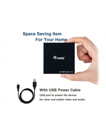 Equip 332715 divisor de video HDMI 2x HDMI