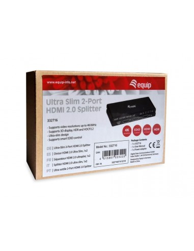 Equip 332716 divisor de video HDMI 2x HDMI
