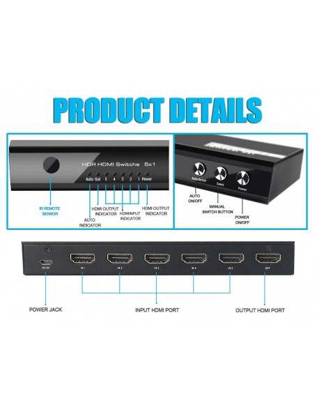 Equip 332726 interruptor de video HDMI