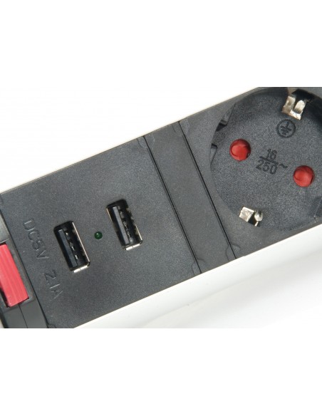 Equip 333304 unidad de distribución de energía (PDU) 3 salidas AC Negro, Plata