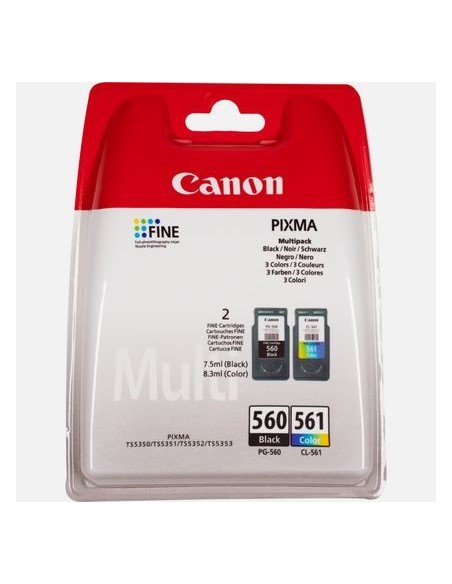 Canon PG-560   CL-561 cartucho de tinta 2 pieza(s) Original Rendimiento estándar Negro, Cian, Magenta, Amarillo