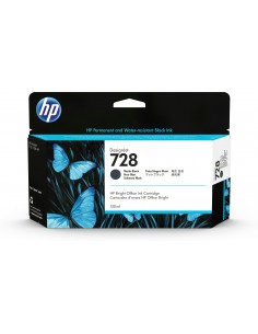 HP 728 130-ml Matte Black DesignJet Ink Cartridge cartucho de tinta 1 pieza(s) Original Rendimiento estándar Negro mate