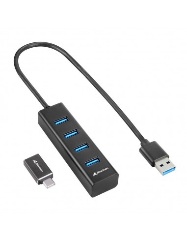 Sharkoon 4044951037582 hub de interfaz USB 3.2 Gen 1 (3.1 Gen 1) Type-C 5000 Mbit s Negro