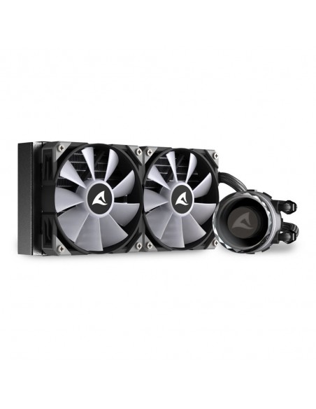 Sharkoon S80 RGB Carcasa del ordenador, Procesador Sistema de refrigeración líquida todo en uno 12 cm Negro 1 pieza(s)