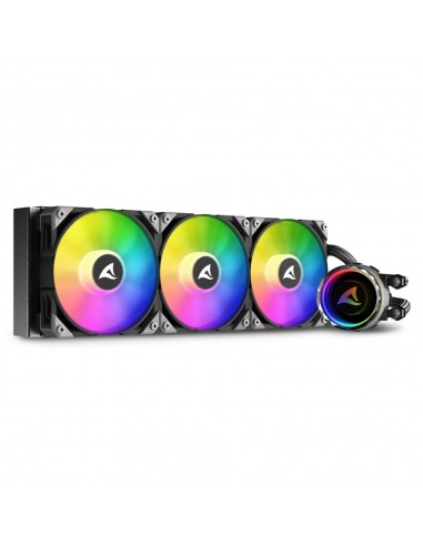 Sharkoon S90 RGB Carcasa del ordenador, Procesador Sistema de refrigeración líquida todo en uno 12 cm Negro 1 pieza(s)