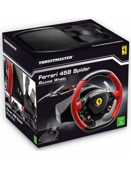 Thrustmaster Ferrari 458 Spider Negro, Rojo Volante + Pedales Xbox One