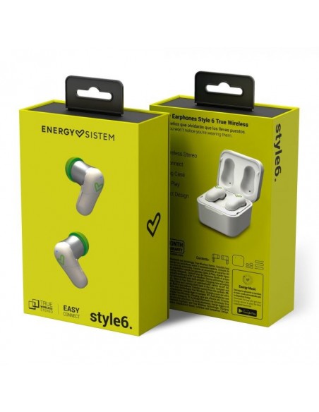 Energy Sistem Style 6 True Wireless Auriculares Inalámbrico Dentro de oído Llamadas Música Bluetooth Blanco