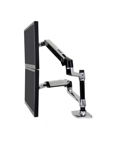 Ergotron LX Series Dual Stacking Arm 61 cm (24") Plata Escritorio