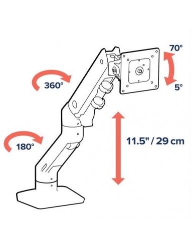 Ergotron HX Series 45-475-216 soporte para monitor 124,5 cm (49") Blanco Escritorio