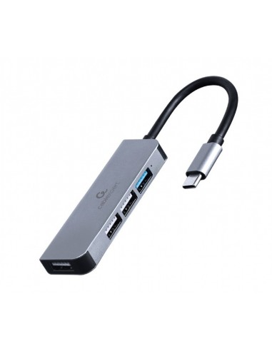 Gembird UHB-CM-U3P1U2P3-01 base para portátil y replicador de puertos Alámbrico USB 3.2 Gen 1 (3.1 Gen 1) Type-C Plata