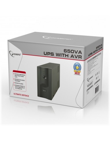 Gembird UPS-PC-652A sistema de alimentación ininterrumpida (UPS) Línea interactiva 0,65 kVA 390 W 3 salidas AC