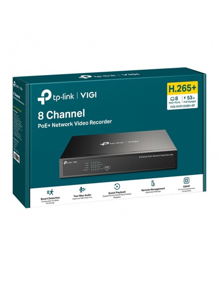 TP-Link VIGI NVR1008H-8P Grabadore de vídeo en red (NVR) Negro