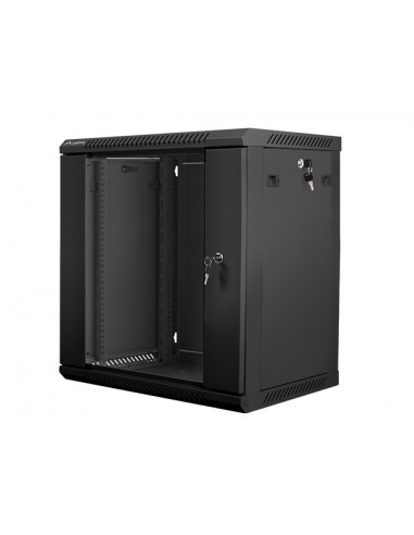 Lanberg WF01-6412-10B armario rack 12U Bastidor de pared Negro