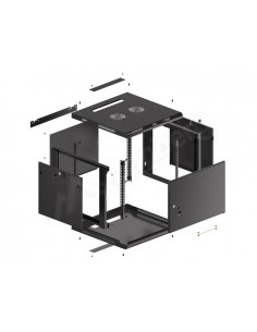 Lanberg WF01-6609-00B armario rack 9U Bastidor de pared Negro 2