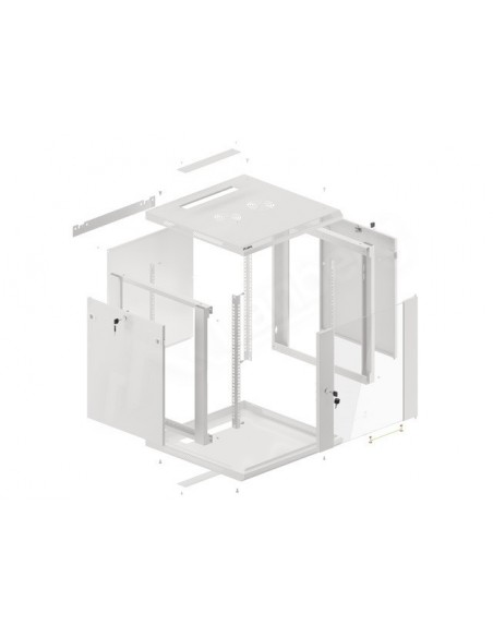 Lanberg WF01-6612-10S armario rack 12U Bastidor de pared Gris