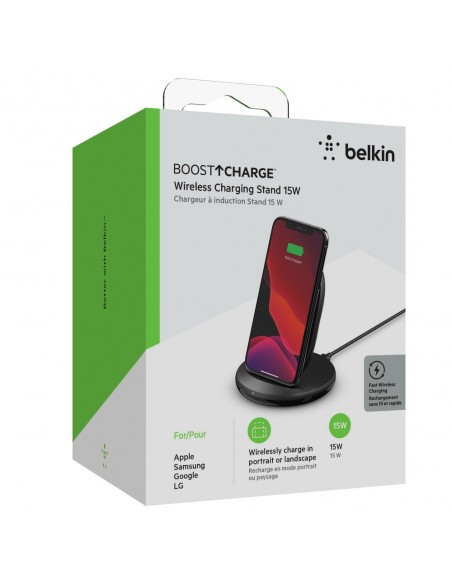 Belkin Boost Charge Smartphone Negro Corriente alterna Cargador inalámbrico Carga rápida Interior