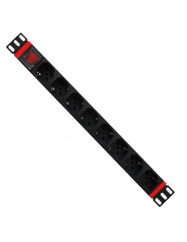 WP WPN-PDU-C01-08 unidad de distribución de energía (PDU) 8 salidas AC 1U Negro, Rojo