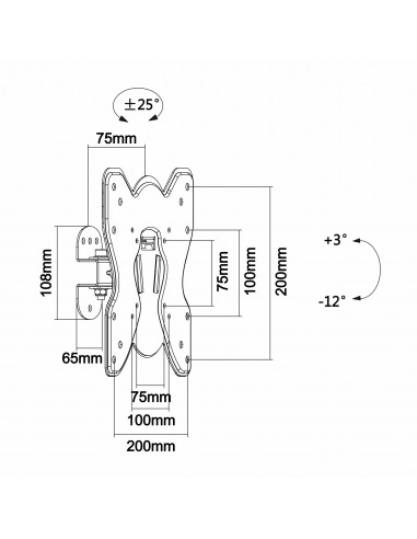 AISENS WT42TS-005 soporte para TV 106,7 cm (42") Negro