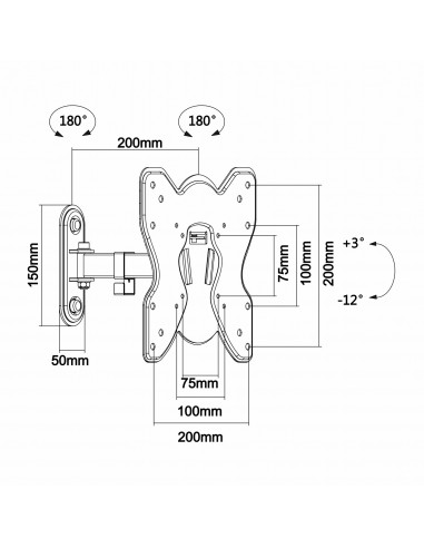 AISENS WT42TSE-007 soporte para TV 106,7 cm (42") Negro