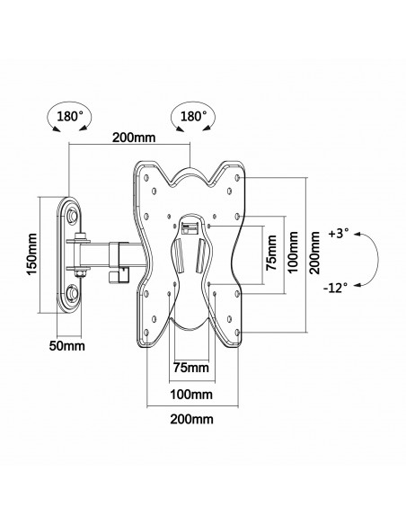 AISENS WT42TSE-007 soporte para TV 106,7 cm (42") Negro