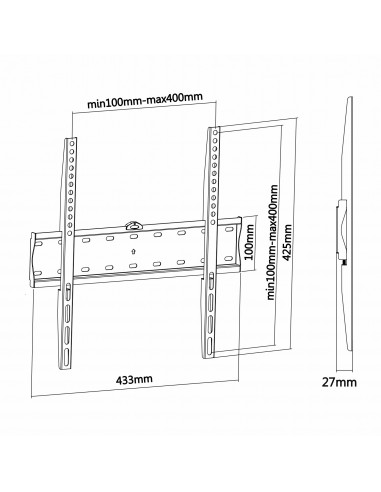 AISENS WT55F-013 soporte para TV 81,3 cm (32") Negro
