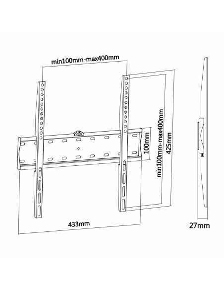 AISENS WT55F-013 soporte para TV 81,3 cm (32") Negro