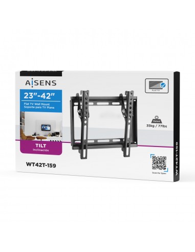 AISENS Soporte Eco Inclinable Para Monitor TV 35kg De 23-42, Negro