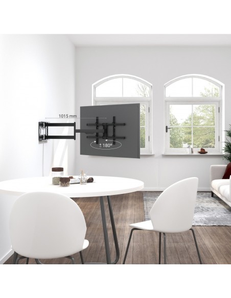 AISENS Soporte Pro Giratorio, Inclinable Y Nivelable Para Monitor tv 50kg De 43-80, Negro