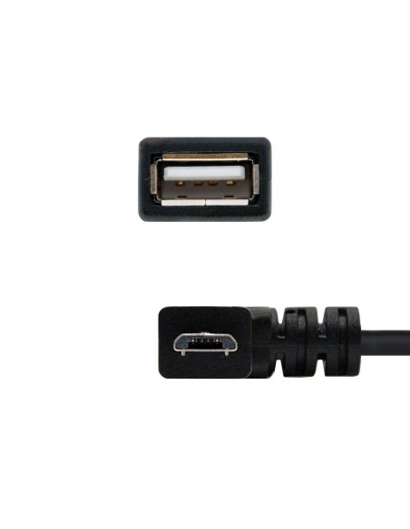 Nanocable CABLE USB 2.0 OTG ACODADO, TIPO MICRO B M-A H, NEGRO, 15 CM