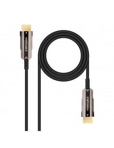 Nanocable Cable HDMI V2.0 AOC 4K@60Hz 18Gbps A M-A M, Negro, 15 m