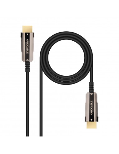 Nanocable Cable HDMI V2.0 AOC 4K@60Hz 18Gbps A M-A M, Negro, 20 m