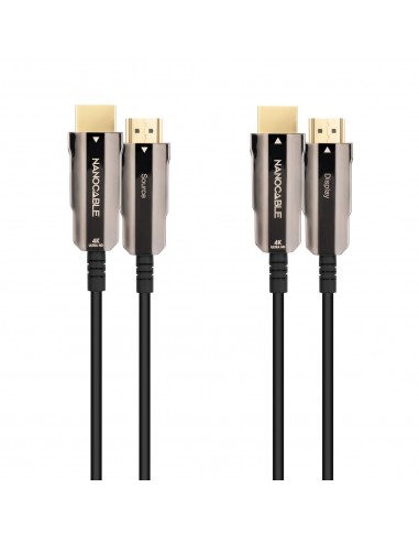 Nanocable Cable HDMI V2.0 AOC 4K@60Hz 18Gbps A M-A M, Negro, 20 m